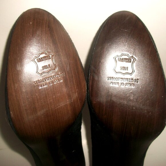 NWOB New Unworn Stuart Weitzman Black Suede High Heel Booties 9.5M $650 - Picture 7 of 7